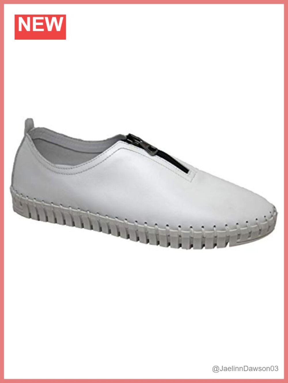 Women's Leather Slip-On Loafers with Zipper Comfort Insole